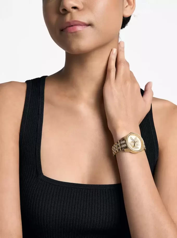 Zegarek Mini Bryant Pavé z logo w kolorze złotym