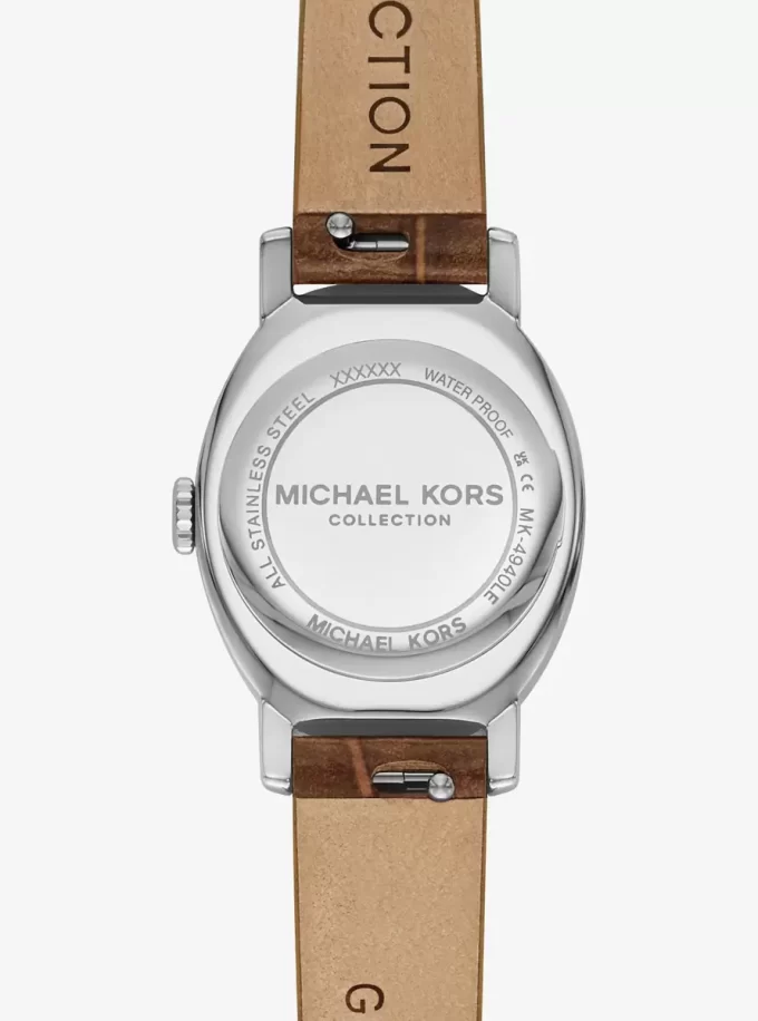 Zegarek Petite Maude w limitowanej edycji w kolorze srebrnym z tłoczoną skórą krokodyla