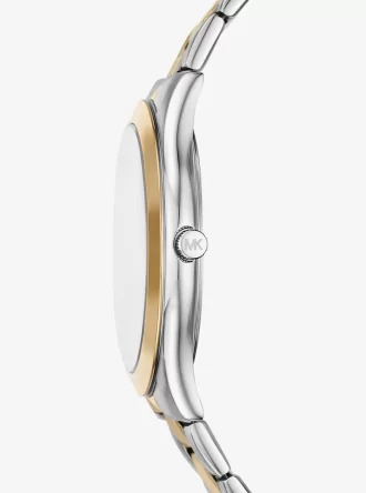 Zestaw prezentowy: duży dwukolorowy zegarek Aspyn i skórzane etui na karty