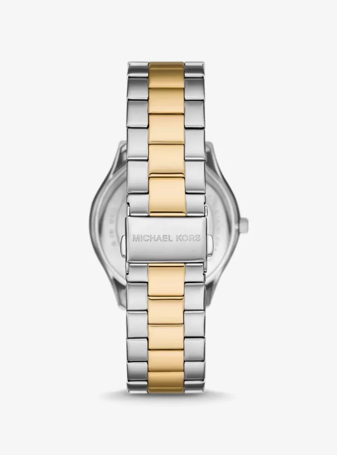 Zestaw prezentowy: duży dwukolorowy zegarek Aspyn i skórzane etui na karty