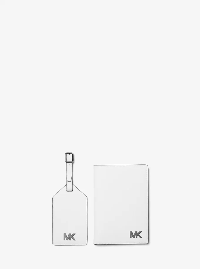 Zestaw prezentowy: skórzany pokrowiec na paszport i zawieszka do bagażu Cooper Saffiano